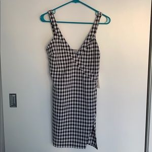TOBI Gingham Thick Strap Minidress
